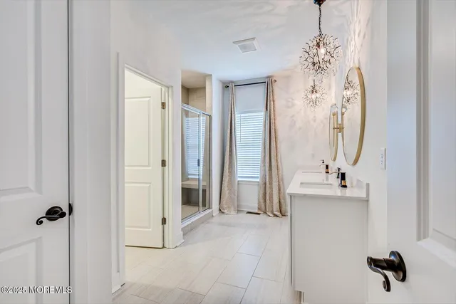 a bathroom with a shower