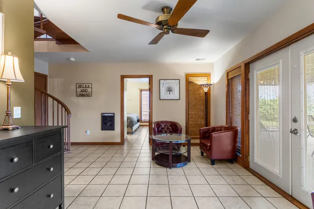 a living room with furniture