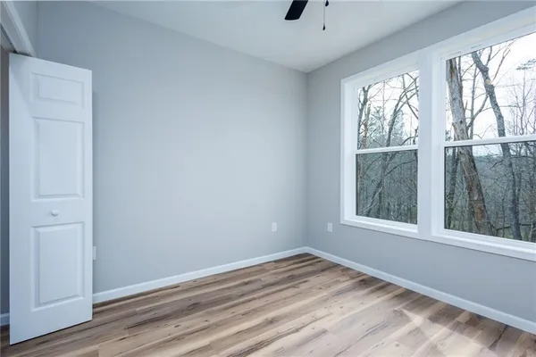 an empty room with a window
