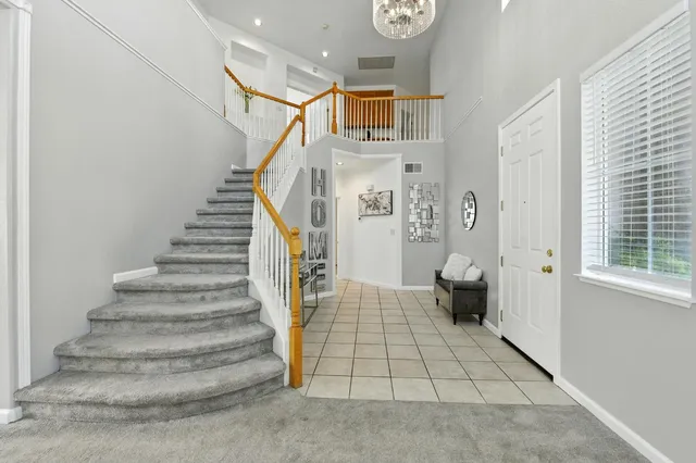 a view of an entryway with staircase
