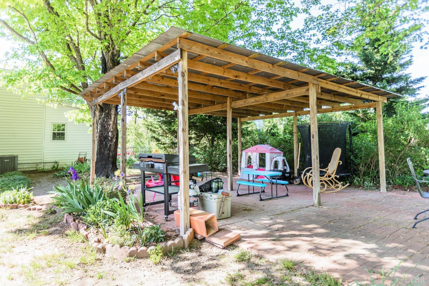 1564 Swan Road Pamplin, VA 23958 - Photo 52 of 60 a view of a chairs and table in patio with a small yard