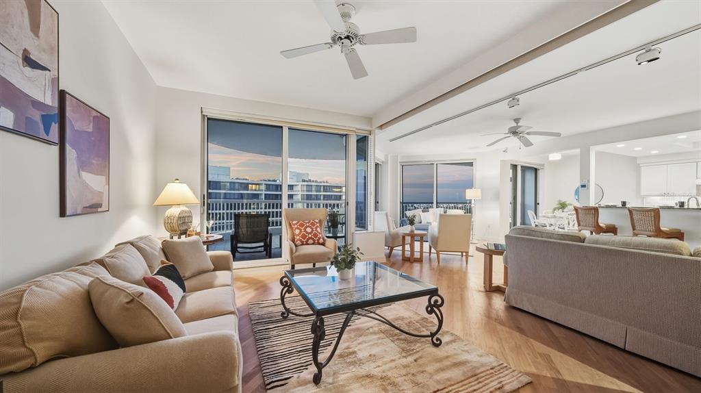 455 Longboat Club Road, Unit 707 Longboat Key, FL 34228 - Photo 21 of 69 a living room with fireplace furniture and a fireplace
