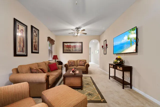 a living room with furniture