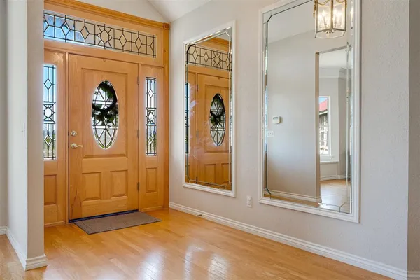 an entryway with a door