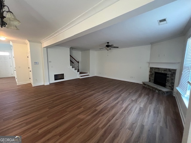 5375 Rialto Way Cumming, GA 30040 - Photo 8 of 42 wooden floor in an empty room with a fireplace
