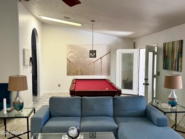 a living room with furniture