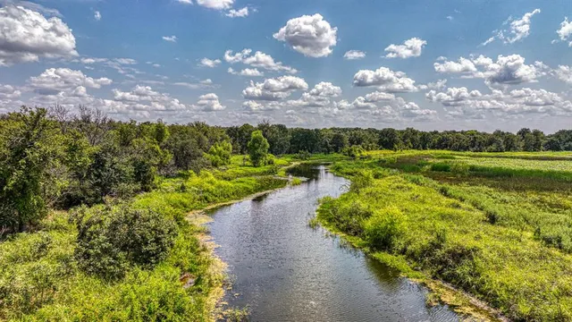 a view of an ocean and a building