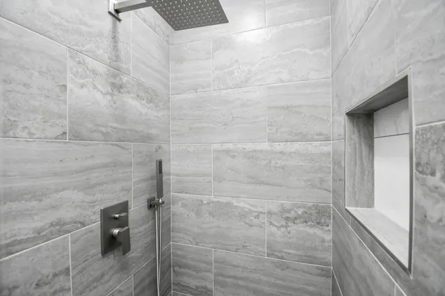 a bathroom with a shower