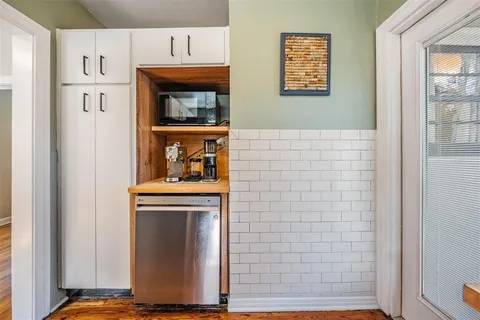 a living room with a fireplace