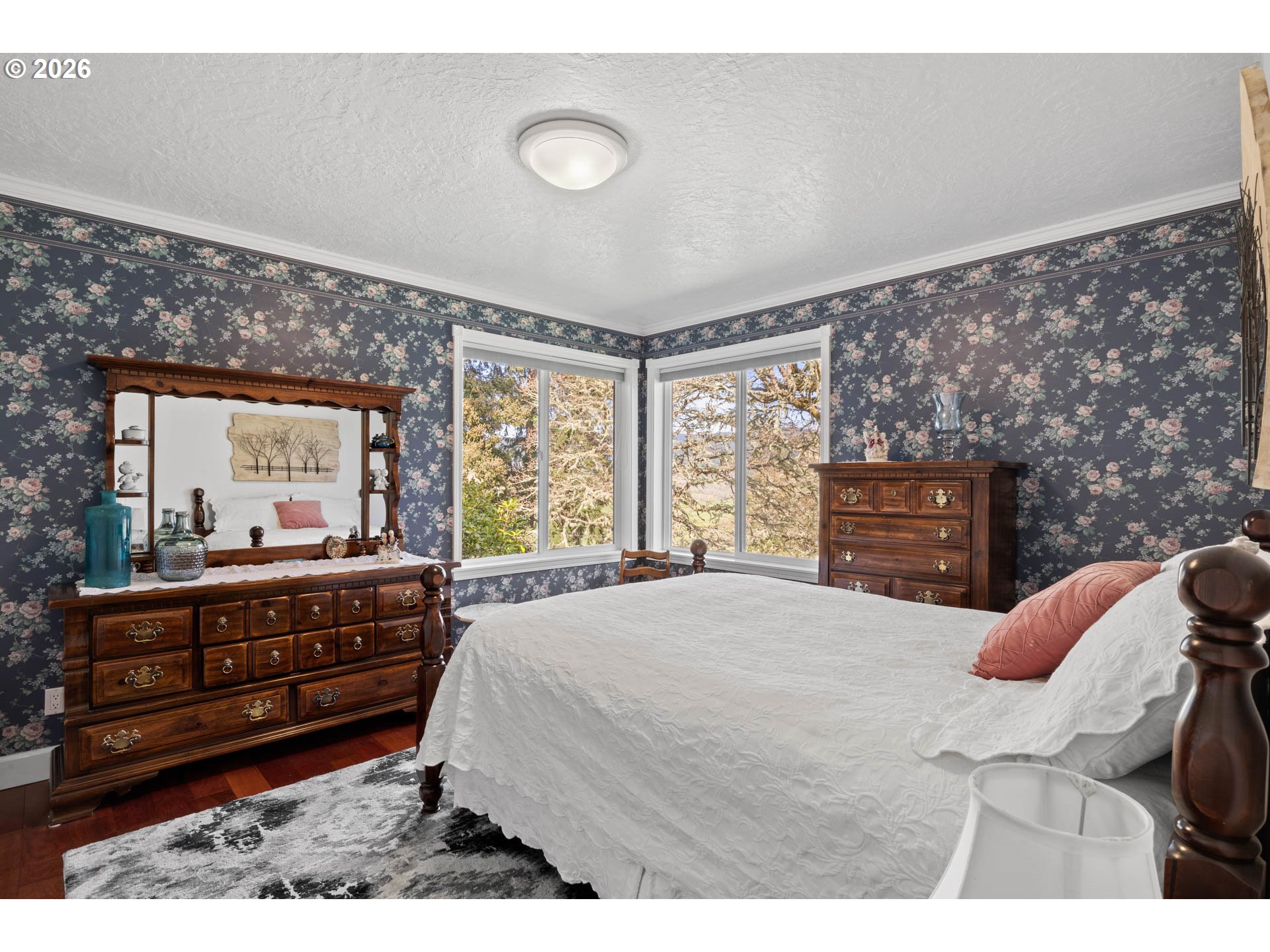 1791 Scotts Valley Road Yoncalla, OR 97499 - Photo 22 of 48 a bed room with a bed mirror and a dresser