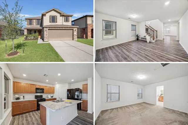 a view of a living room and kitchen