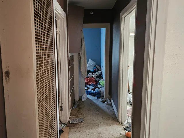 an empty room with a window