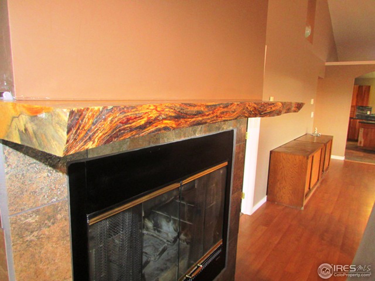 222 Beartrap Road Red Feather Lakes, CO 80545 - Photo 14 of 24 Living room fireplace
