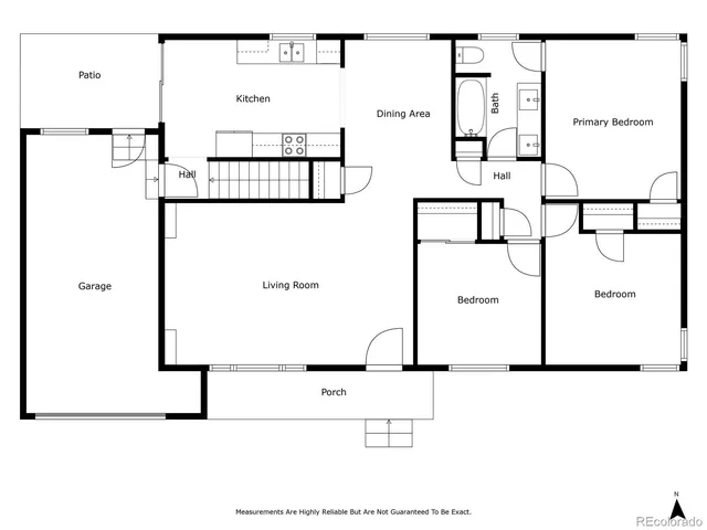 a picture of a room with a refrigerator