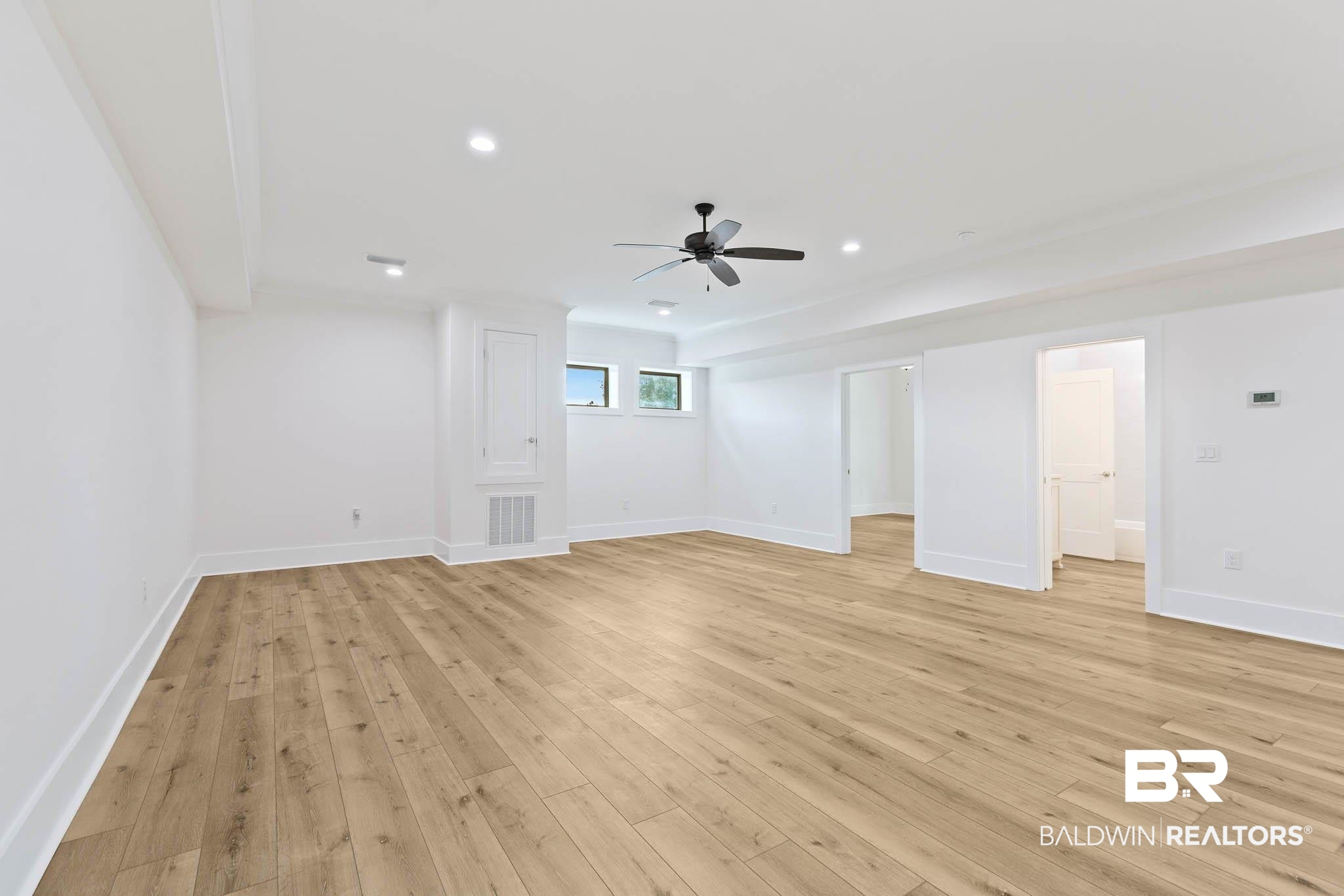 6656 Garrison Drive Daphne, AL 36527 - Photo 36 of 57 Unfurnished bedroom with recessed lighting, a ceiling fan, and light wood-type flooring