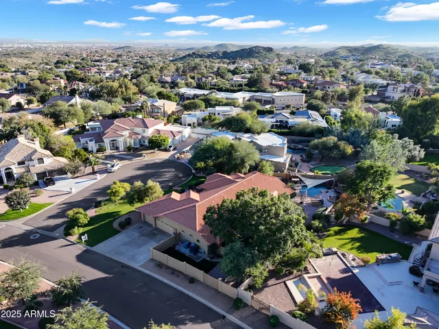 an aerial view of multiple house