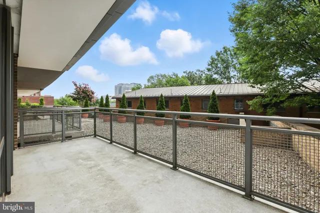 a view of balcony with workspace