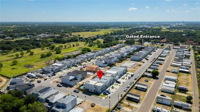 an aerial view of a city