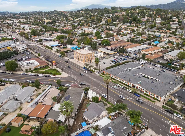 an aerial view of a city