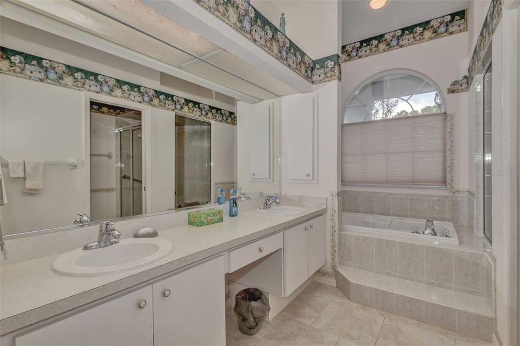 58 Byrsonima Loop Homosassa, FL 34446 - Photo 24 of 43 a bathroom with a double vanity sink mirror and bathtub