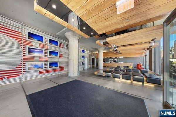 a view of a garage with furniture
