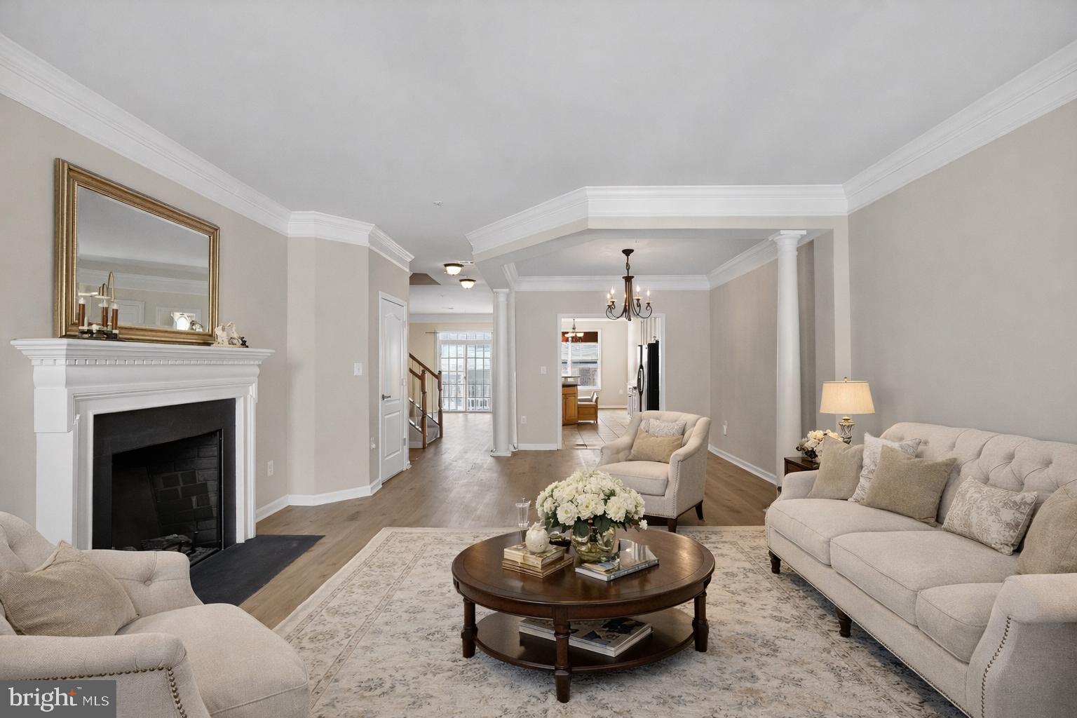 2228 Highfly Terrace, Unit 2228 Silver Spring, MD 20902 - Photo 3 of 35 a living room with furniture and a fireplace