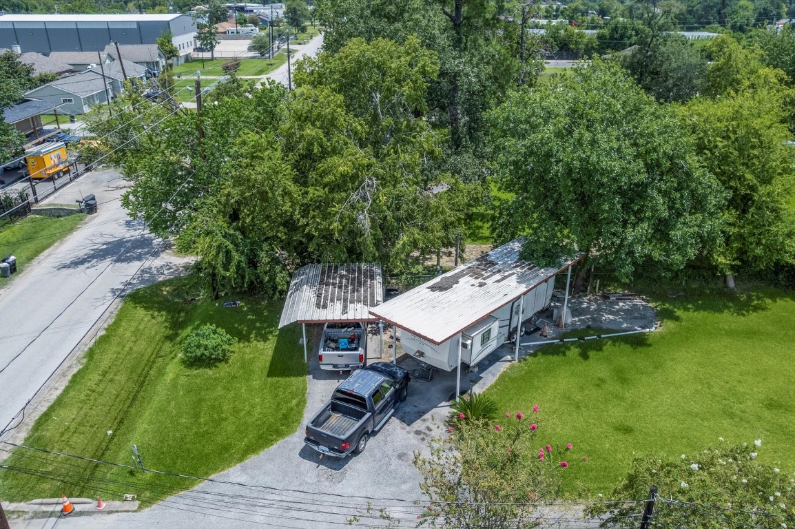 16032 1/2 Ridlon Street Channelview, TX 77530 - Photo 21 of 40 an aerial view of a house with swimming pool garden and patio
