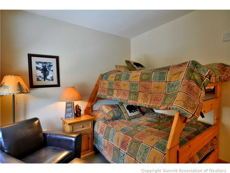 195 River Run Road, Unit 8043 Keystone, CO 80435 - Photo 13 of 25 Bedroom. Bunk beds sleeps 3 in the second bedroom.