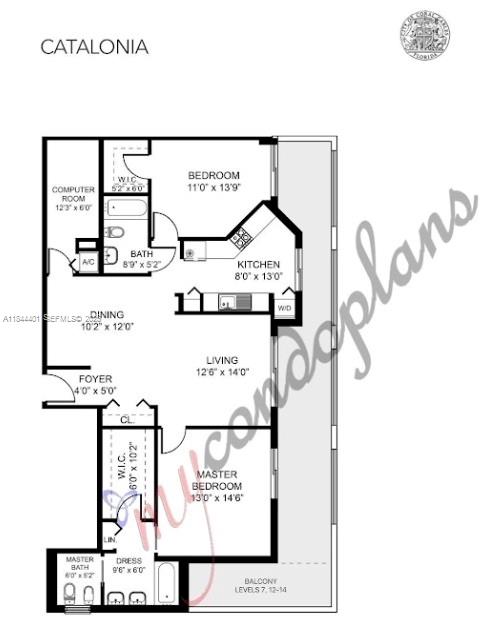 2425 Southwest 27th Avenue, Unit 701 Miami, FL 33145 - Photo 2 of 57 1,296 SF Living Area, 188.5 SF Primary Bedroom