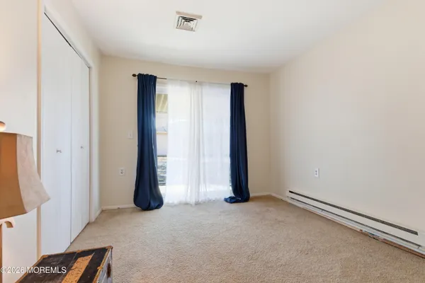 an empty room with closet