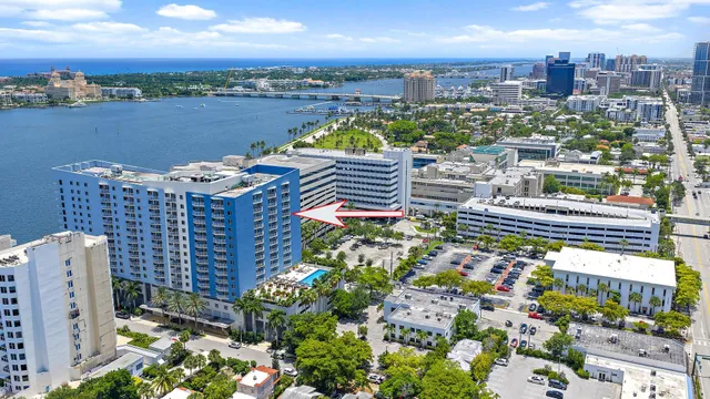 a view of a city with tall buildings