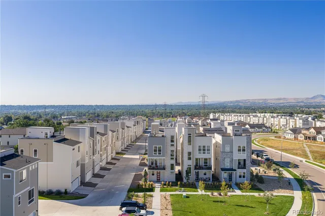 a view of a city with tall buildings