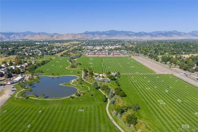 a view of a city with mountains in the background
