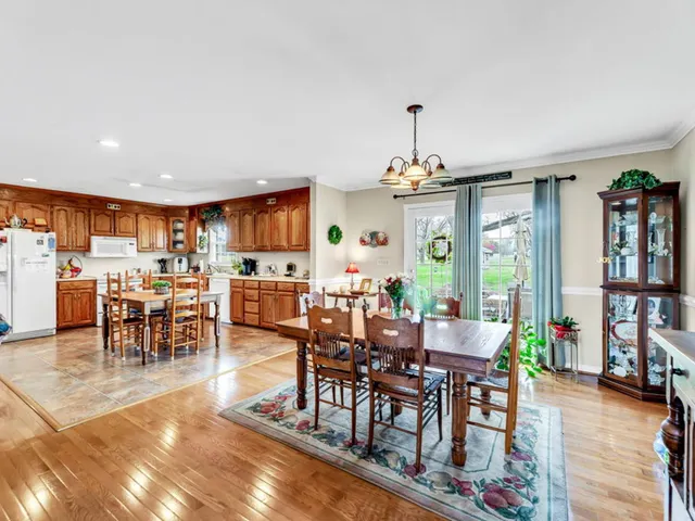 a view of a dining room and livingroom view