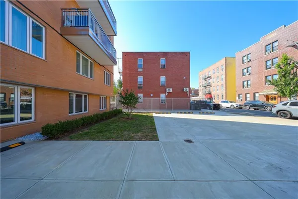 a view of a pathway with a building