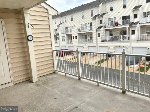 a view of a building from a balcony