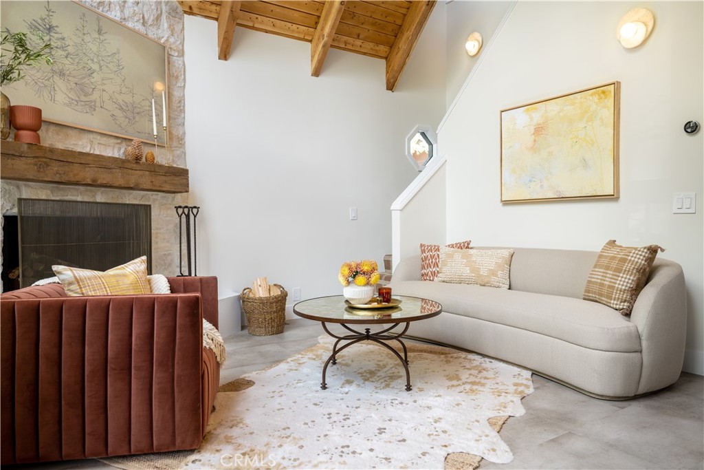 2358 Fir Drive Running Springs, CA 92382 - Photo 4 of 40 a living room with furniture a rug and white walls