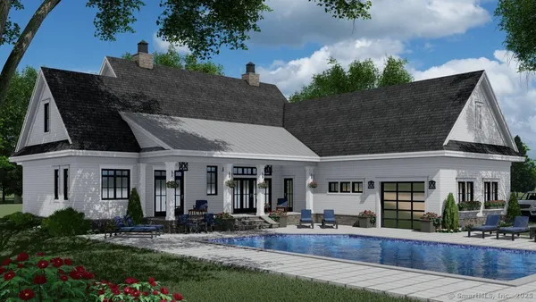 front view of a house with a yard