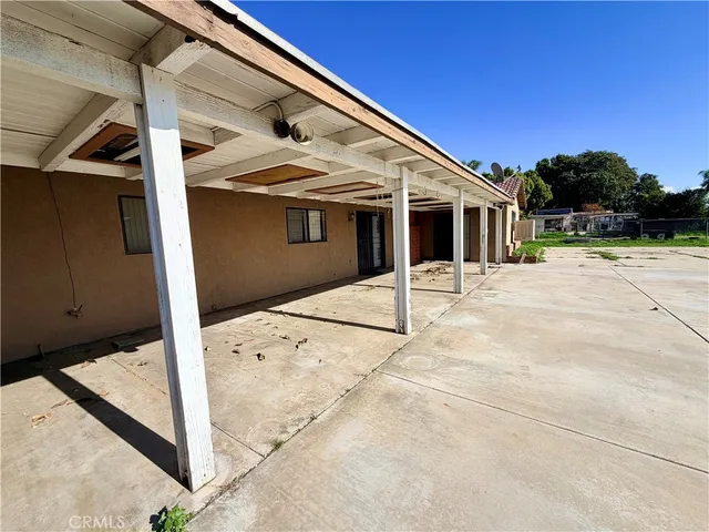 a view of a house with a patio