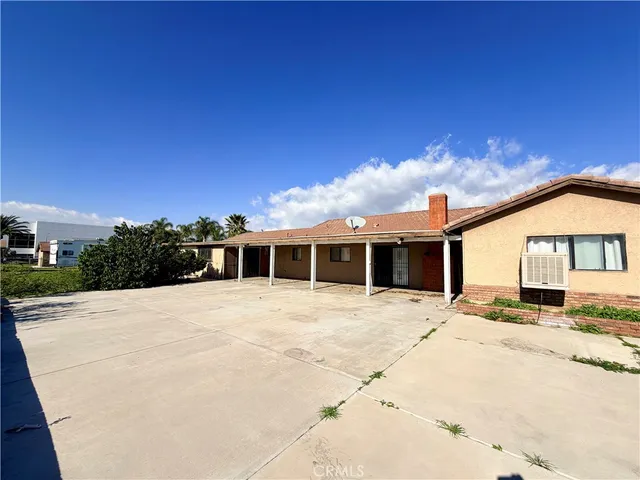 a view of a terrace with a garden