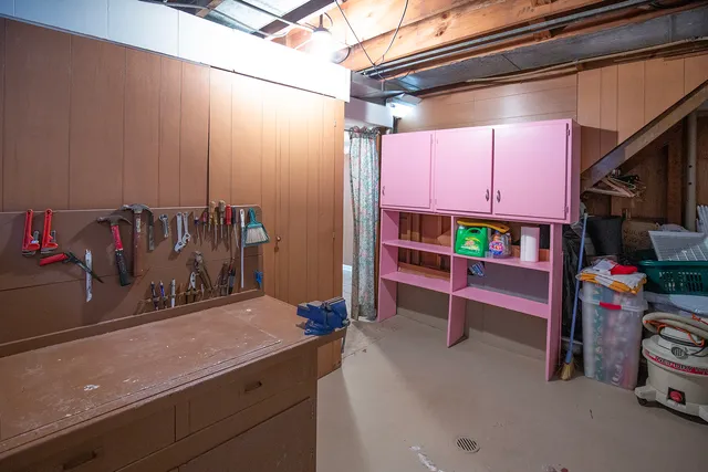 a view of storage and utility room