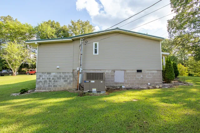 a view of an ocean and a yard