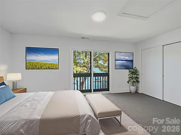 a view of a balcony with wooden floor