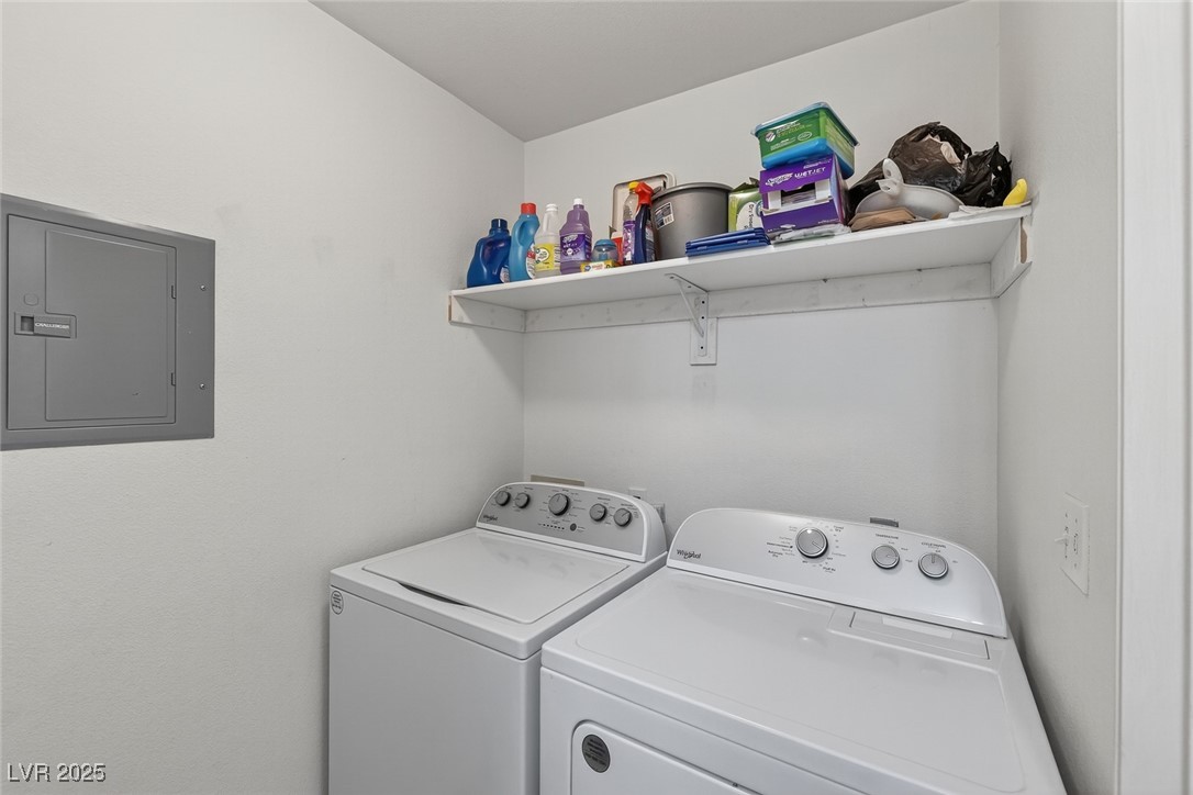 698 South Racetrack Road, Unit 1222 Henderson, NV 89015 - Photo 25 of 31 Washroom with electric panel and separate washer and dryer
