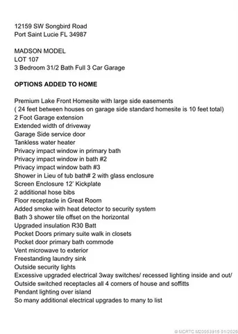 $859,000 | 12159 Southwest Songbird Road, Port St. Lucie, FL 34987