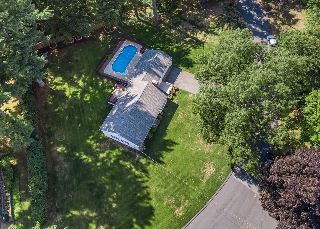 2 East Colonial Road Wilbraham, MA 01095 - Photo 40 of 42 an aerial view of a house with a yard and garden