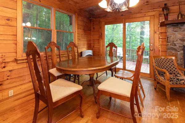 a dinning table and chairs in the patio