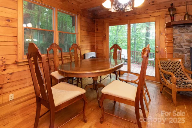 a dinning table and chairs in the patio