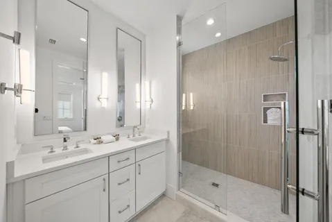 a bathroom with a shower