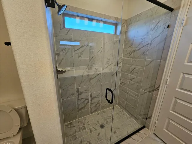 a bathroom with a shower